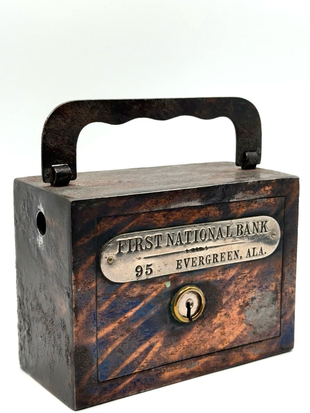 Antique First National Bank Evergreen, Ala. No. 95 Still Bank Money Box - No Key